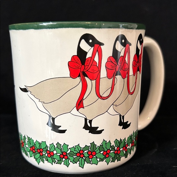 Festive Goose Mug with Red and Green Accents - Picture 2 of 3